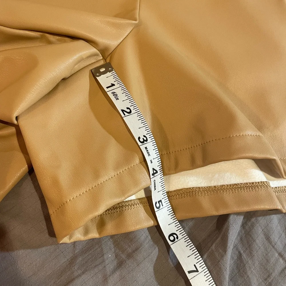 Jolie & Joy‎ Tan “Faux Leather”Shorts w/Elastic Waistband and Tie Waist, Size 3X